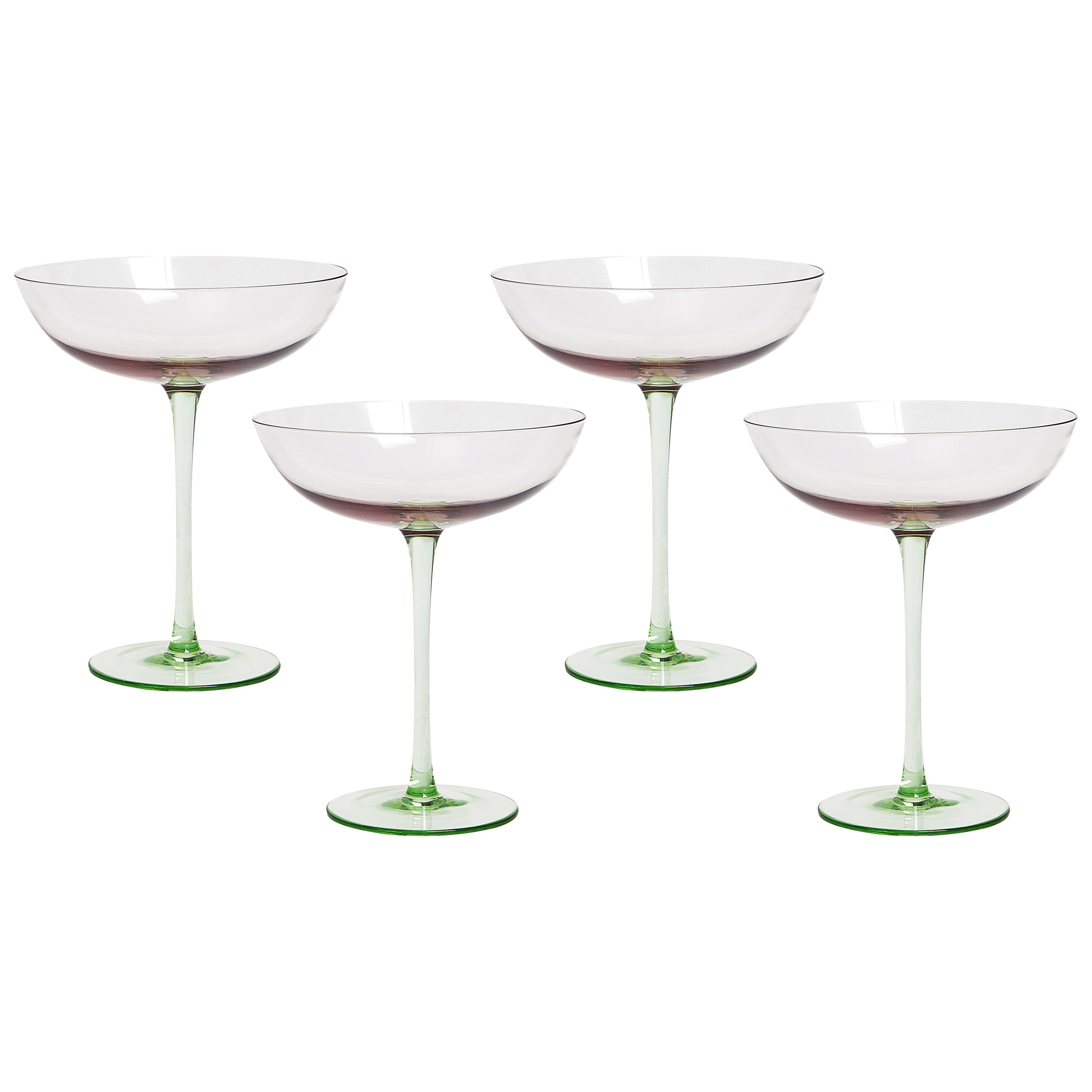Sæt af 4 martini glas DIOPSIDE 250 ml Lyserød