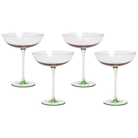 Sæt af 4 martini glas DIOPSIDE 250 ml Lyserød