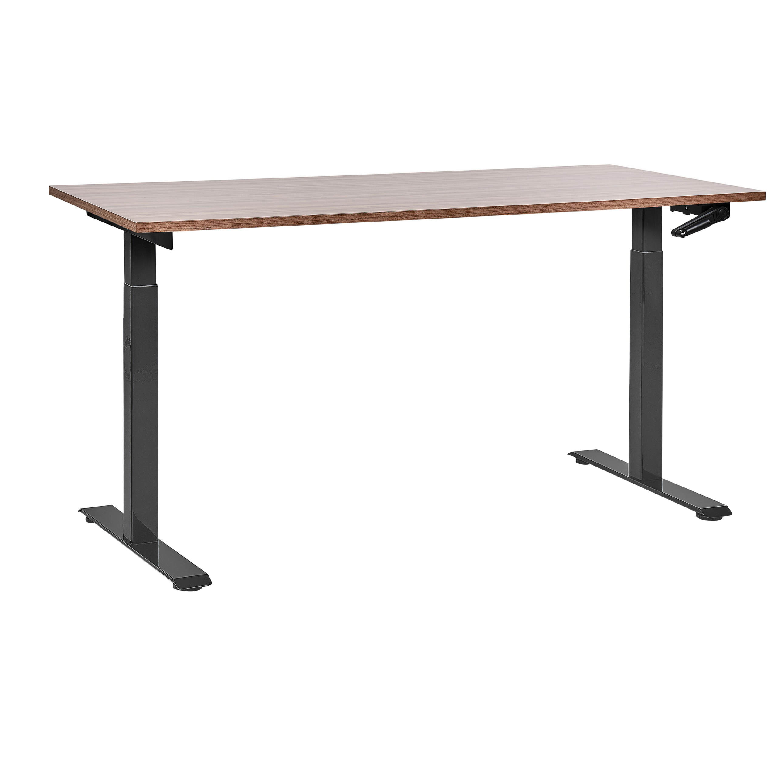 Manuelt justerbart hæve sænkebord DESTINES 160 cm 72 cm Brun/sort