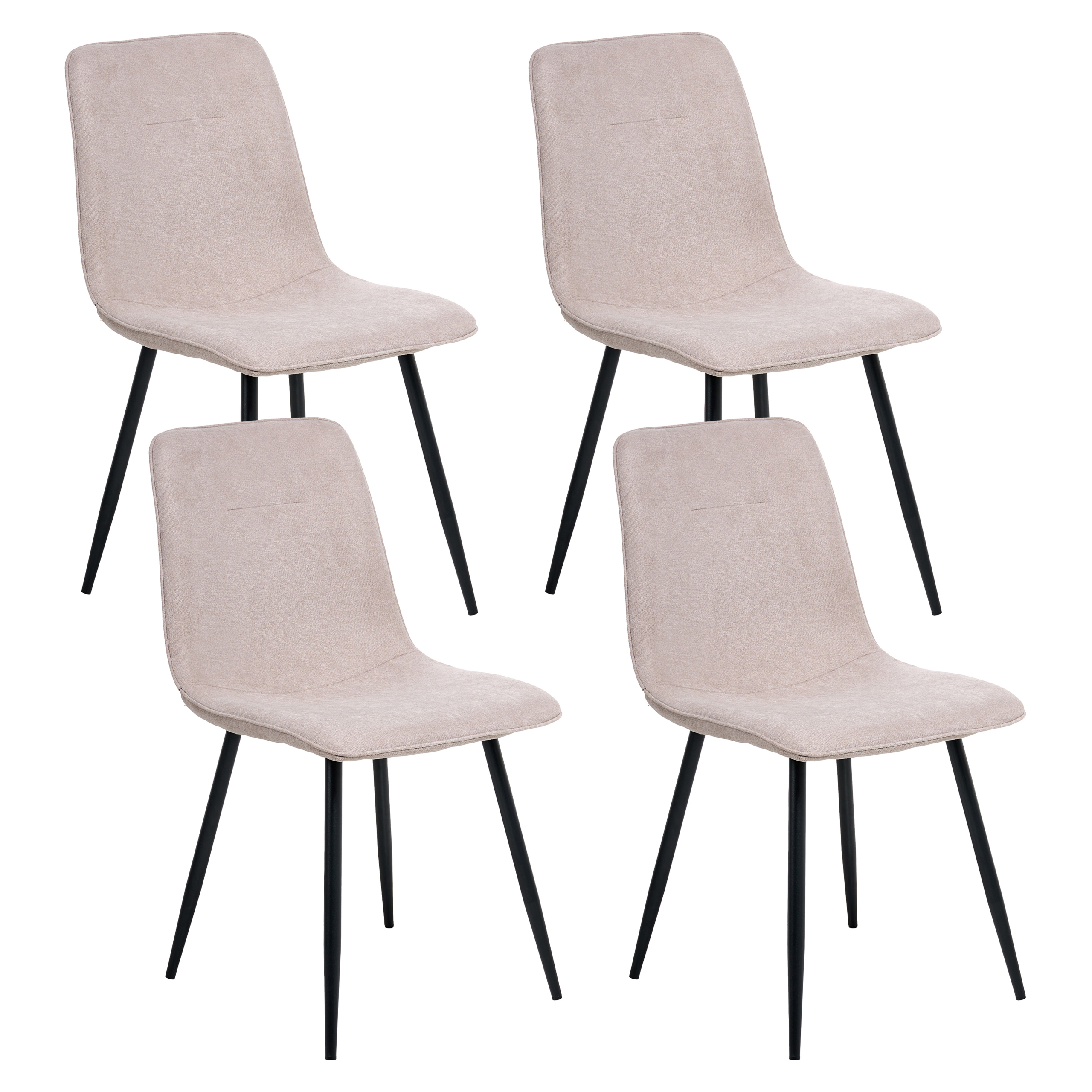 Sæt med 4 spisebordsstole TUSCOLA Beige