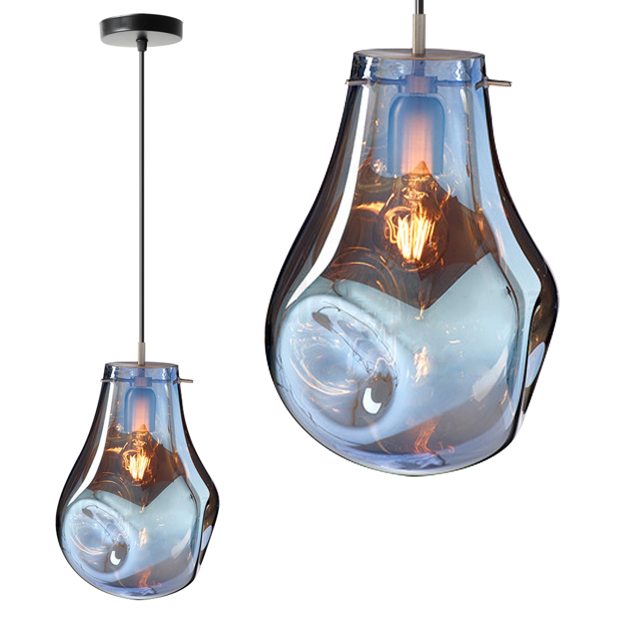 TOOLIGHT hængende loftlampe APP327-1CP Blå 29x20,5x29cm