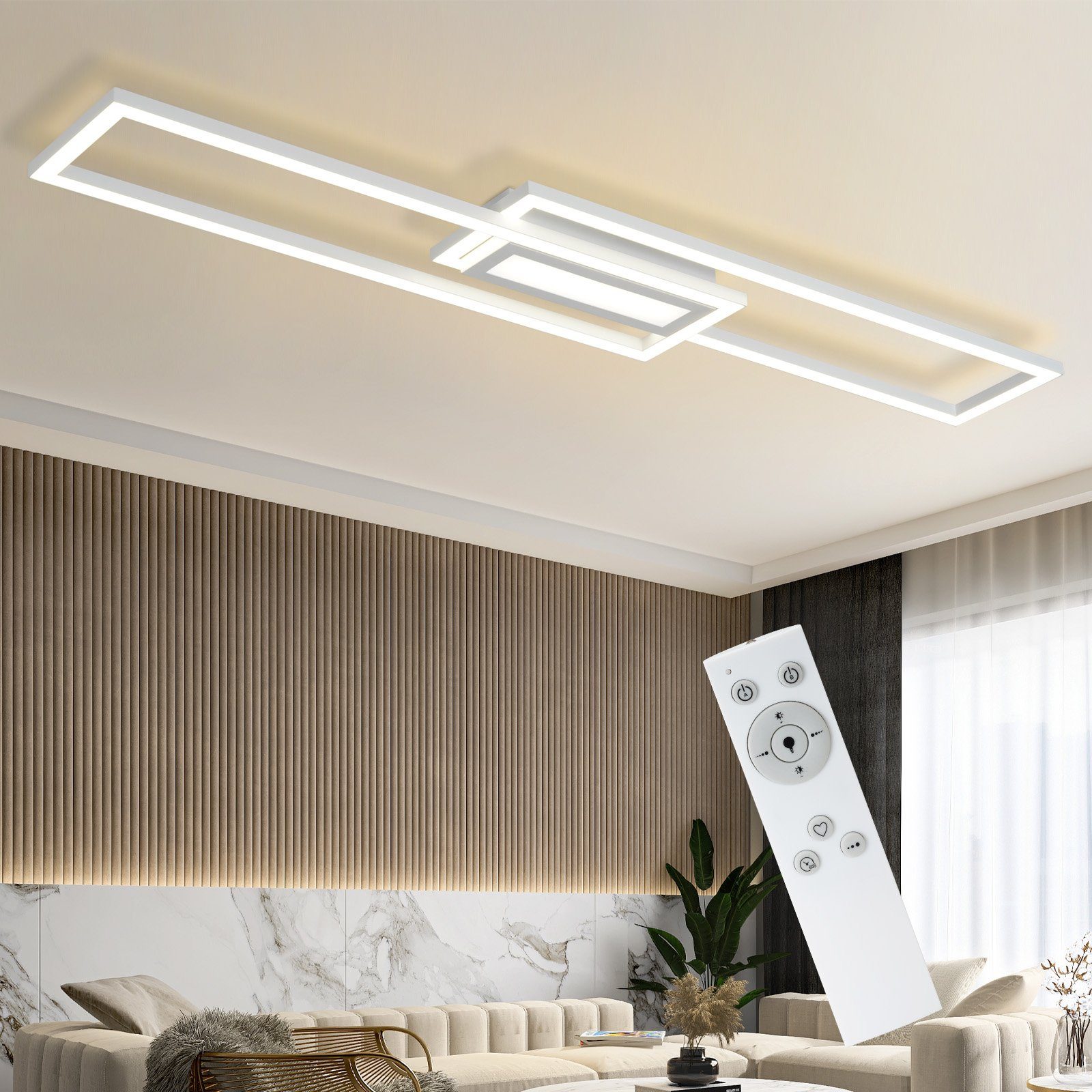 NETTLIFE LED - loftlampe, moderne, geometrisk, dæmpbar, loftlampe, med fjernbetjening