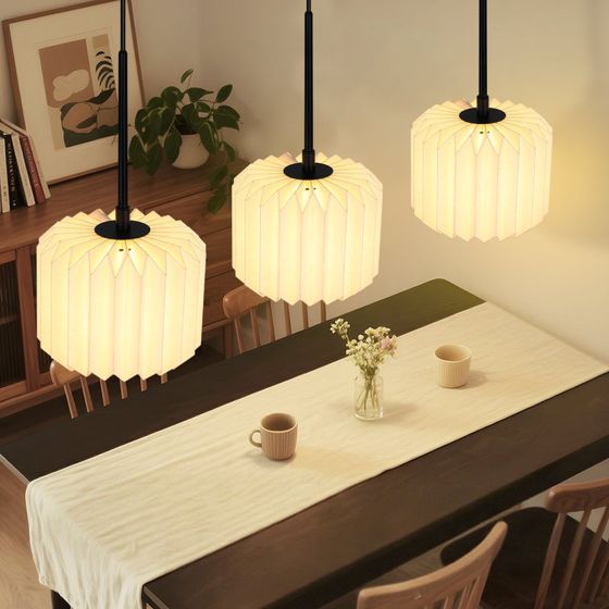 NETTLIFE Pendellampe spisebord vintage hængelampe - pendellampe stue spisestuelampe 3 flammer hvid