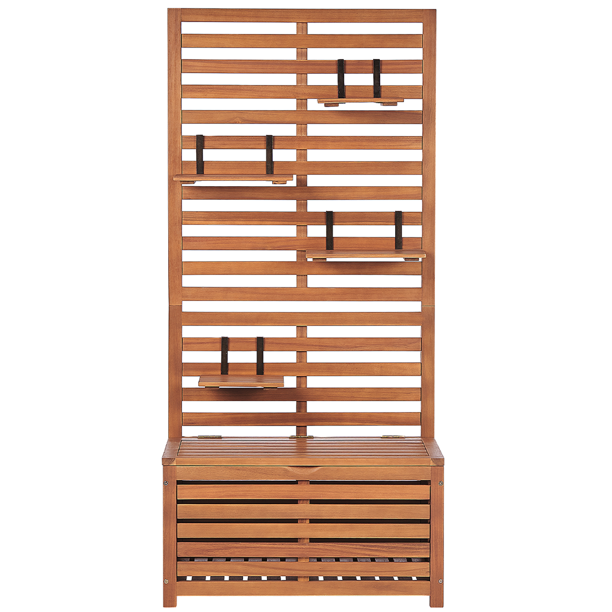 Havebænk med væg-/hyldepanel MATINO 80 cm 170 cm Akacietræ Brun
