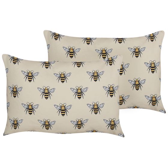 Sæt af 2 havehynder CANNETO Dyremønster 40 x 60 cm Beige
