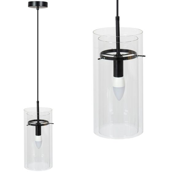 TOOLIGHT hængende loftlampe APP1211-1CP Sort 15x15x35cm