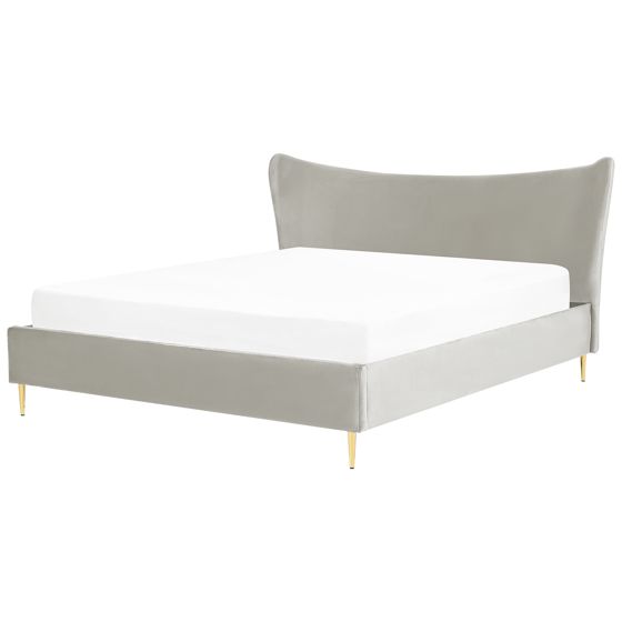 Seng Velour CHALEIX 180 x 200 cm Lysegrå