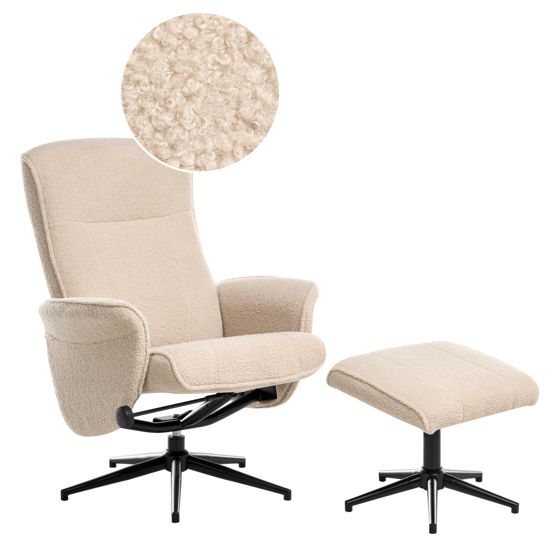 Recliner stol JAPET Boucle Beige