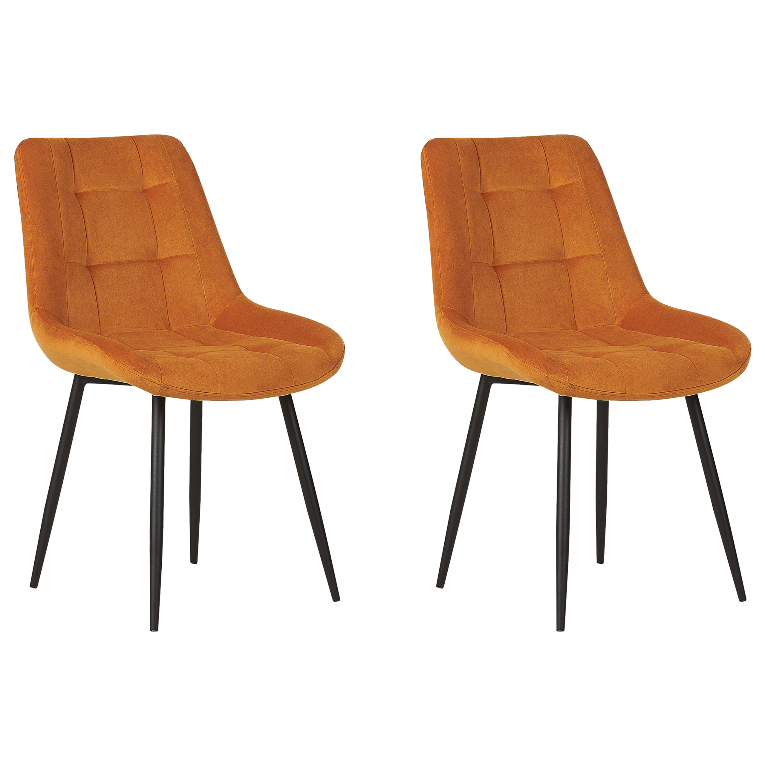 Sæt med 2 spisebordsstole MELROSE Velour Orange