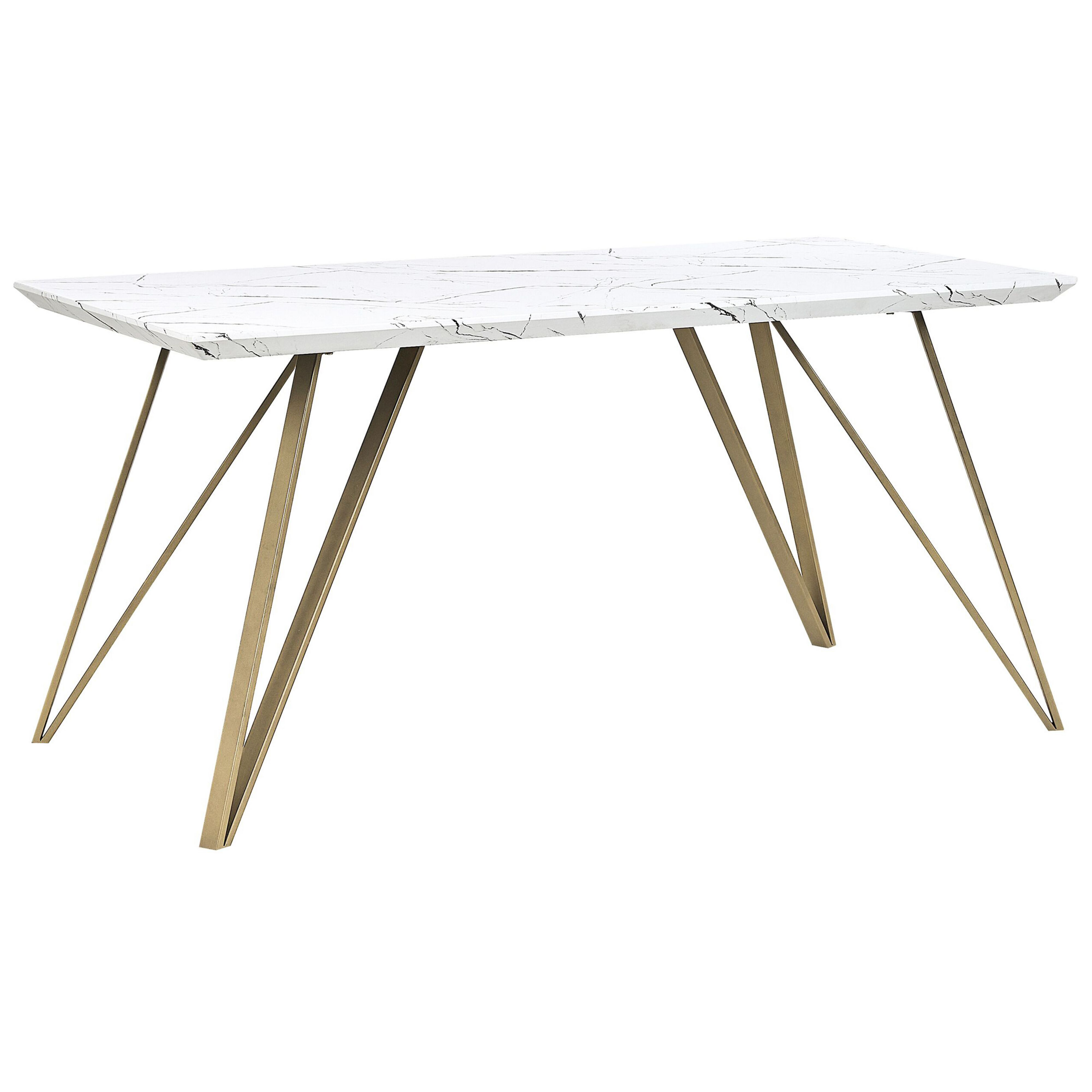 Spisebord MOLDEN Marmor/guld 150 cm 80 cm