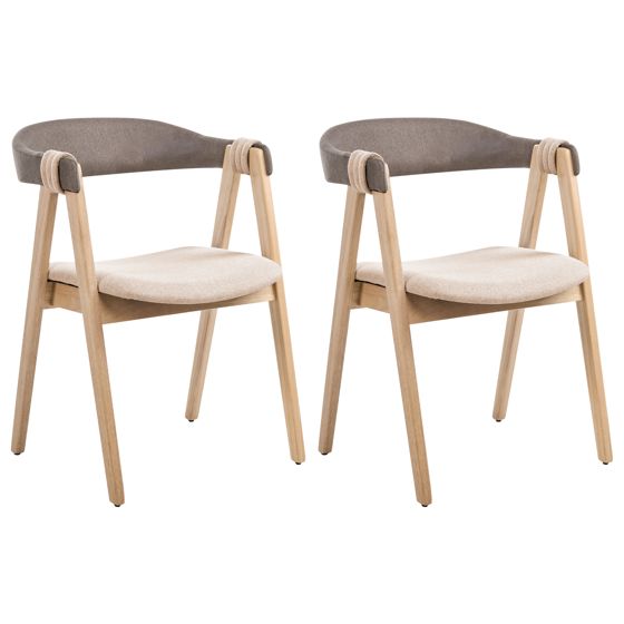 Sæt med 2 spisebordsstole DAY Lysebrun/taupe