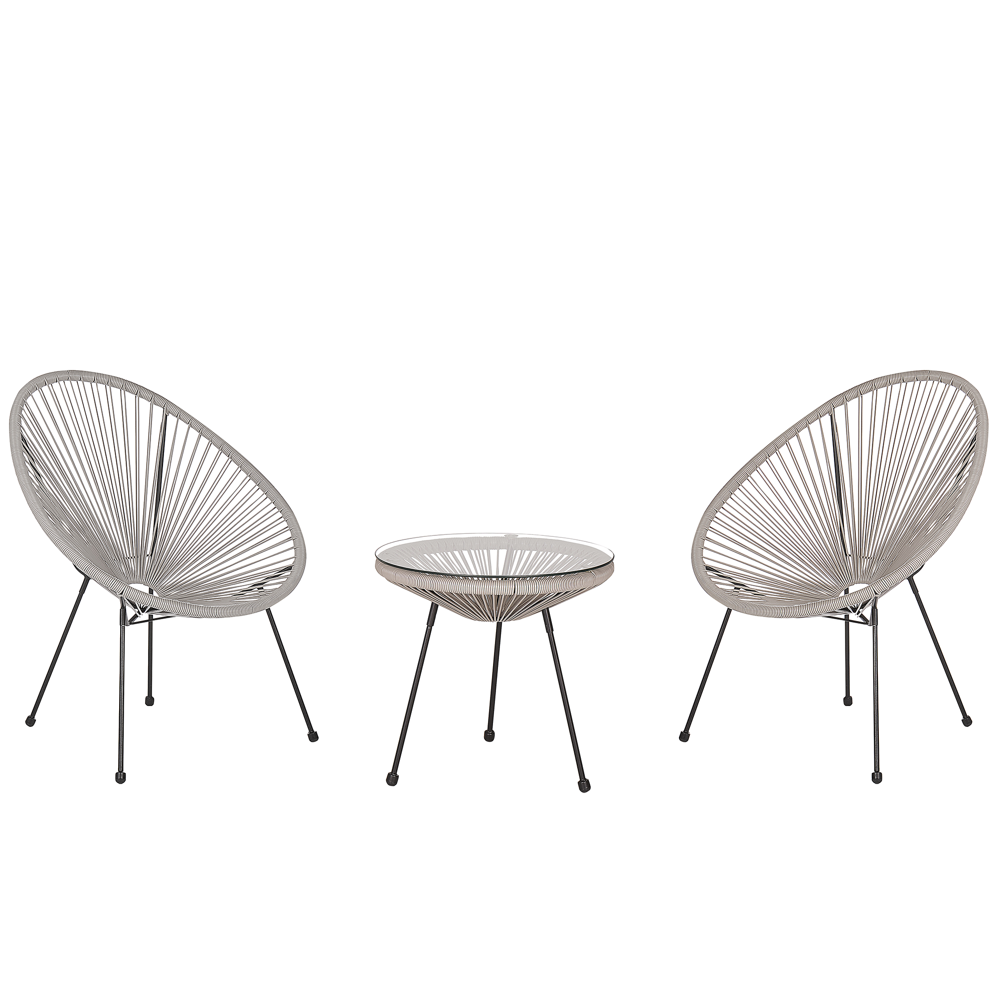 Altansæt ACAPULCO II PE-rattan Lysegrå