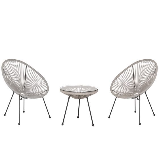 Altansæt ACAPULCO II PE-rattan Lysegrå