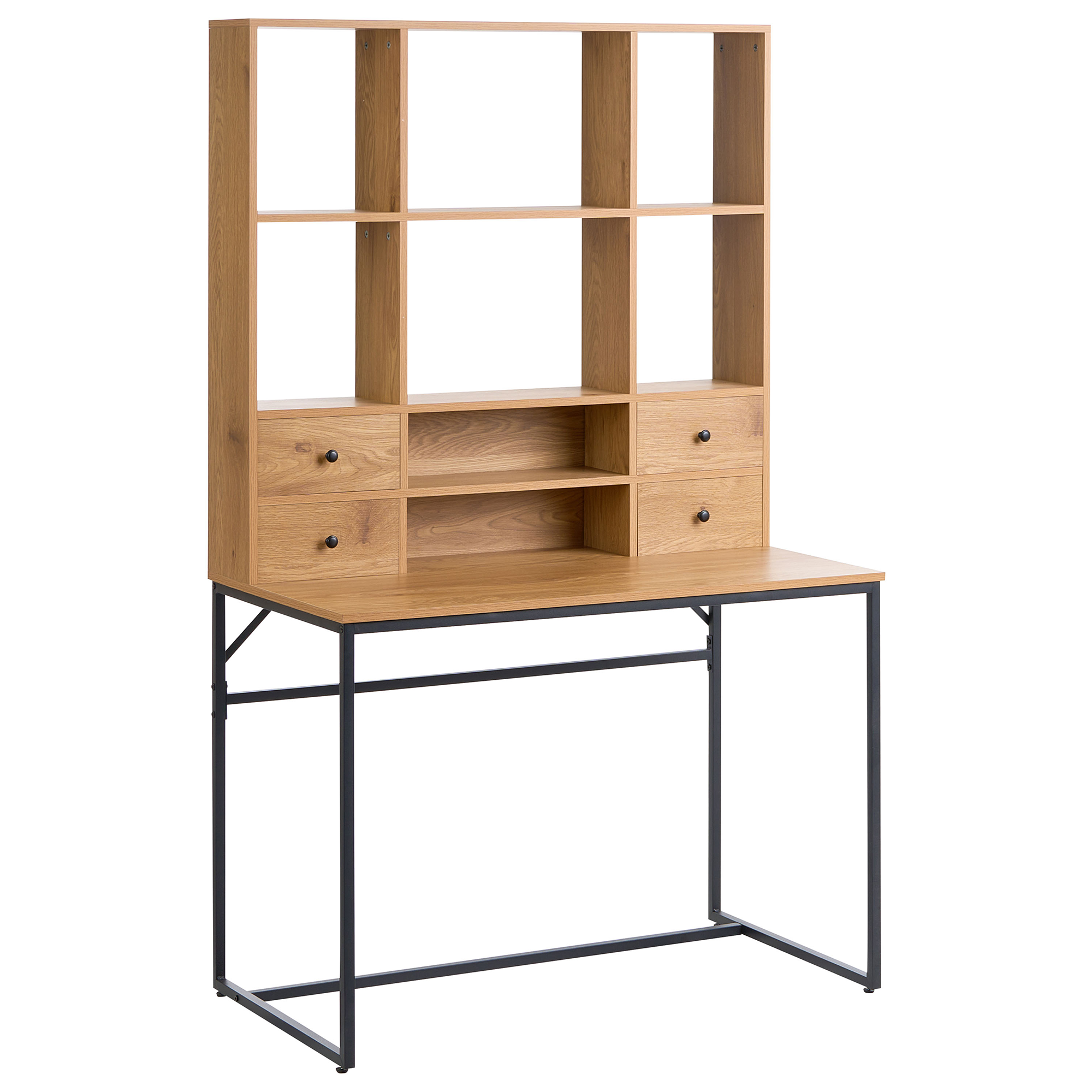 Skrivebord med opslagstavle TAVRA 105 cm 60 cm med skuffer Lysebrun