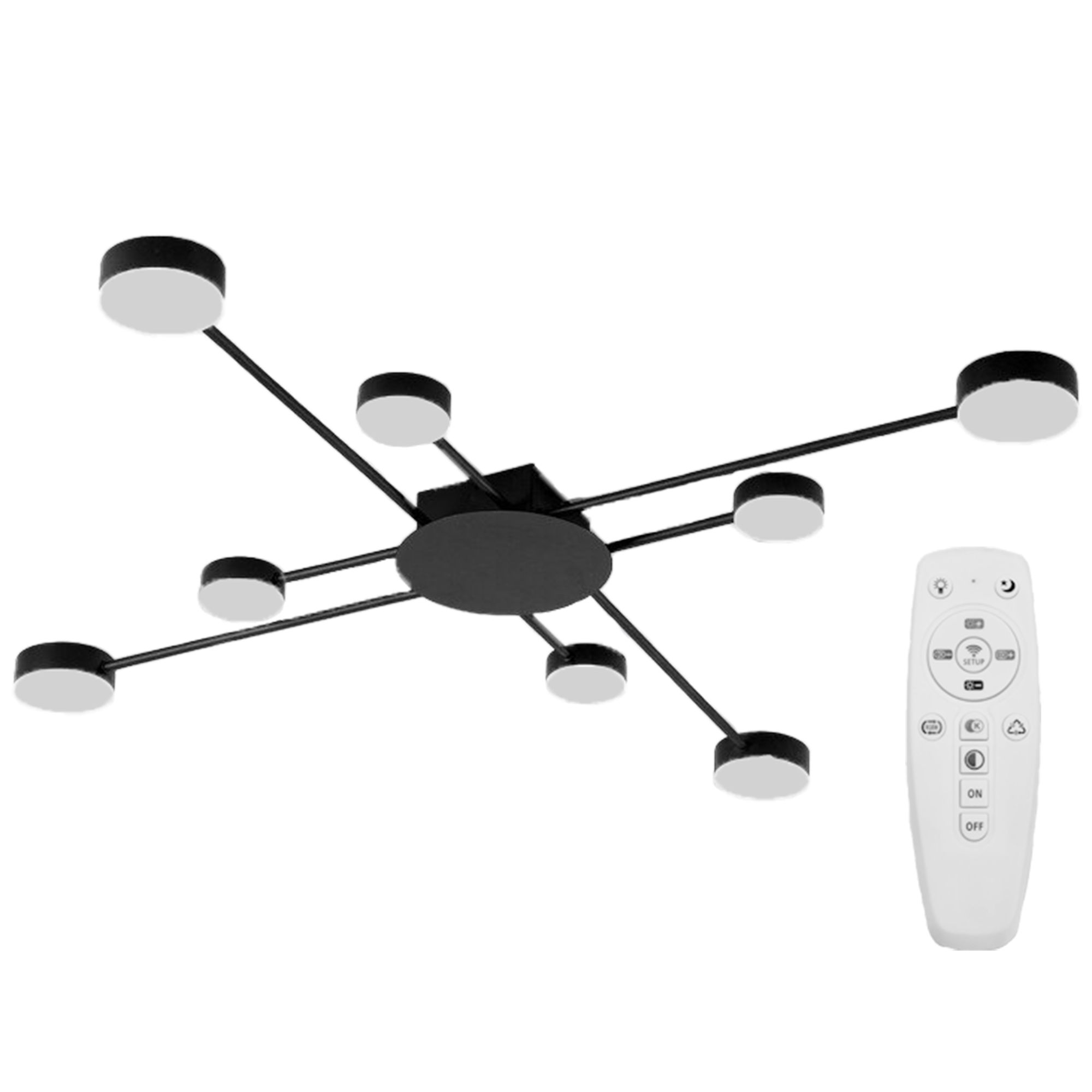 TOOLIGHT loftlampe LED APP523-8C Sort 48x48x14cm