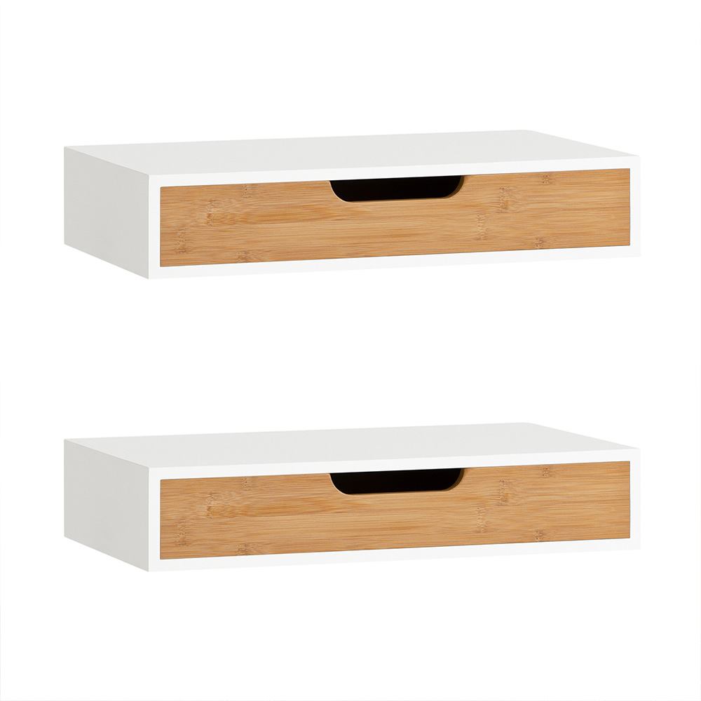 Sengesidebord med skuffe hvid 40.0x25.0x8.0 cm FRG92-WNX2
