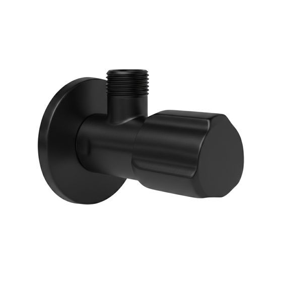 REA vinkelventil 02 1/2" x 3/8" Sort, 6,9x4,5x5,6cm