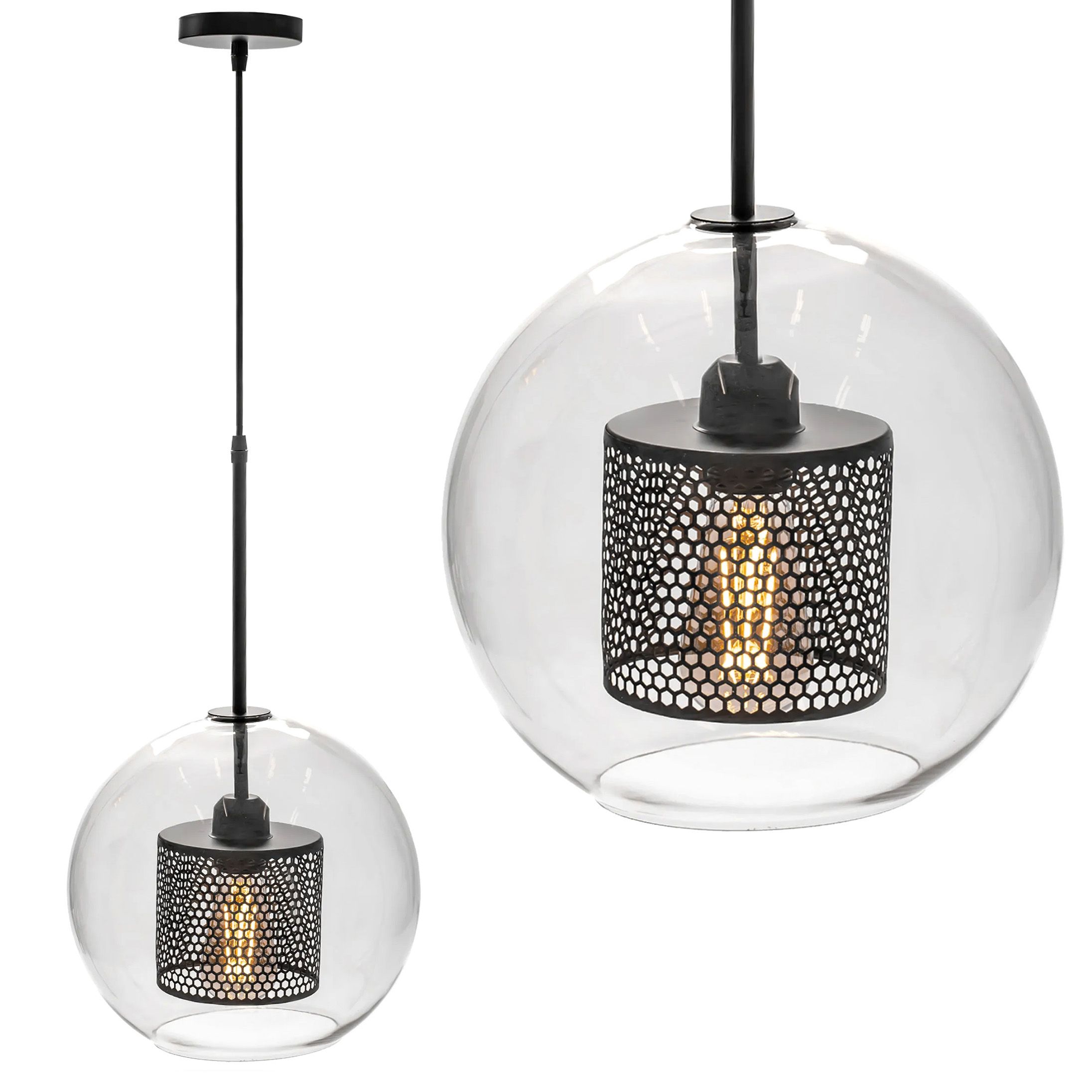 TOOLIGHT hængende loftlampe APP557-1CP 20CM Sort 60x20x60cm