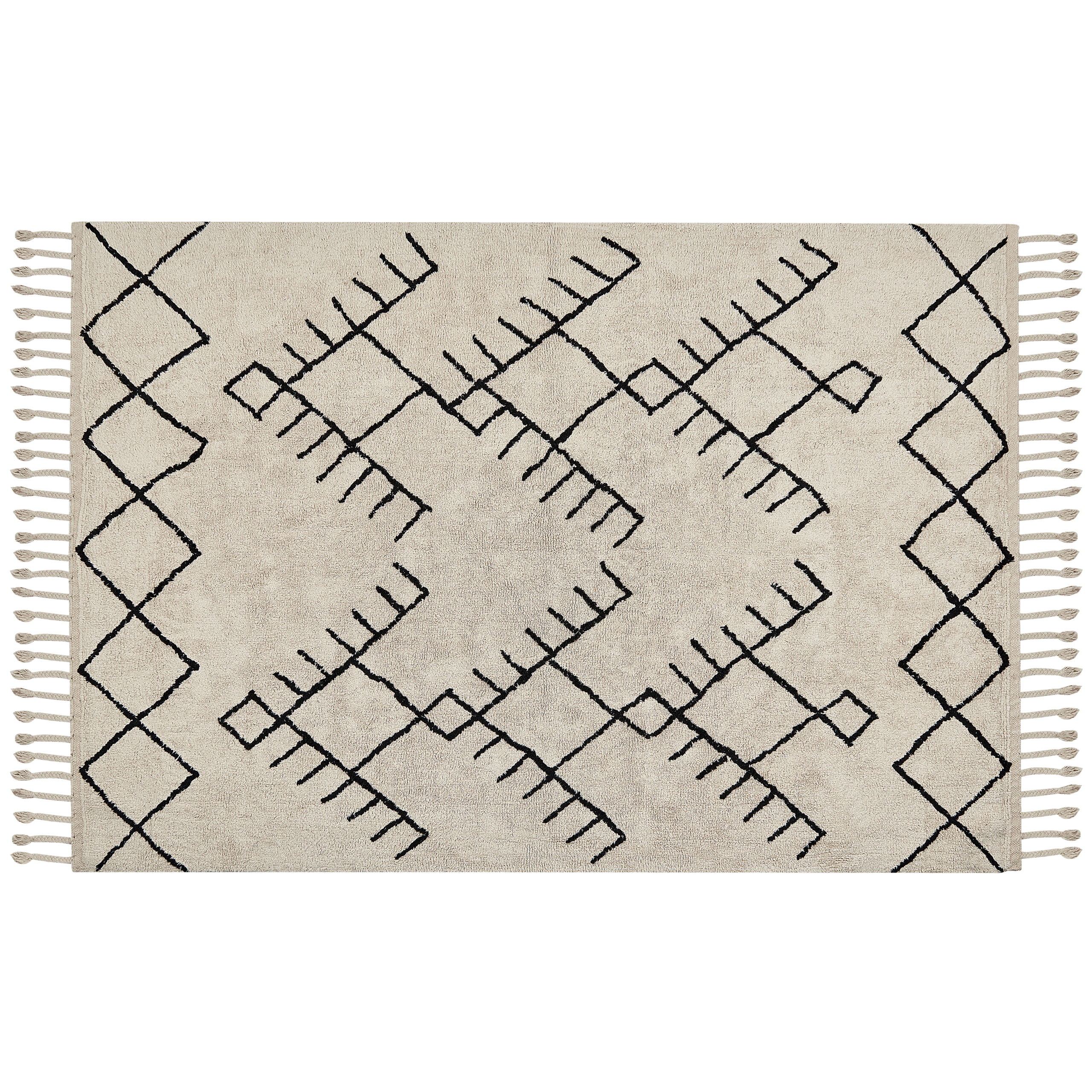Gulvtæppe ERLER Lys Beige 160 x 230 cm Bomuld