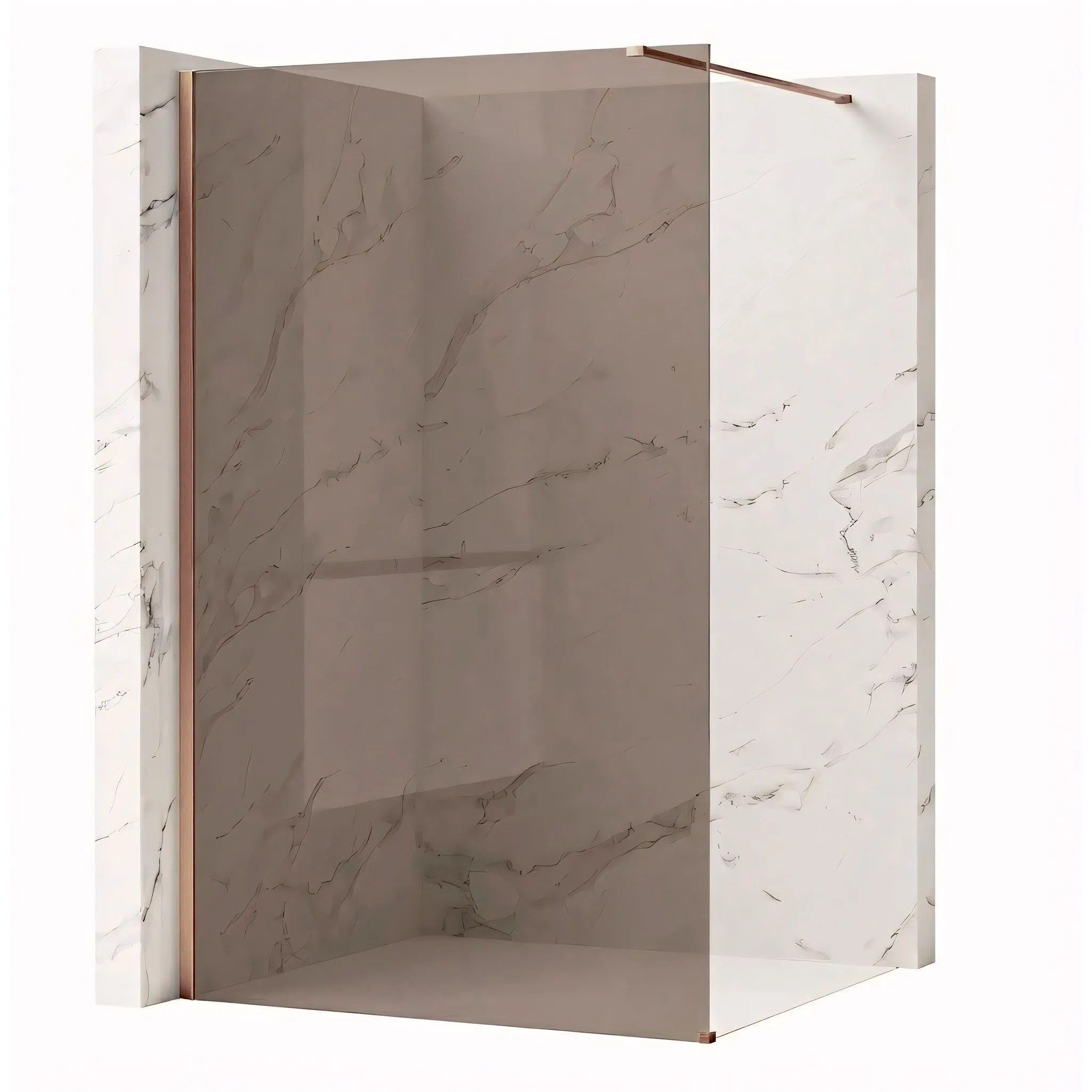 REA brusevæg Flexi Brown 120 Børstet kobber, 120x120x195cm