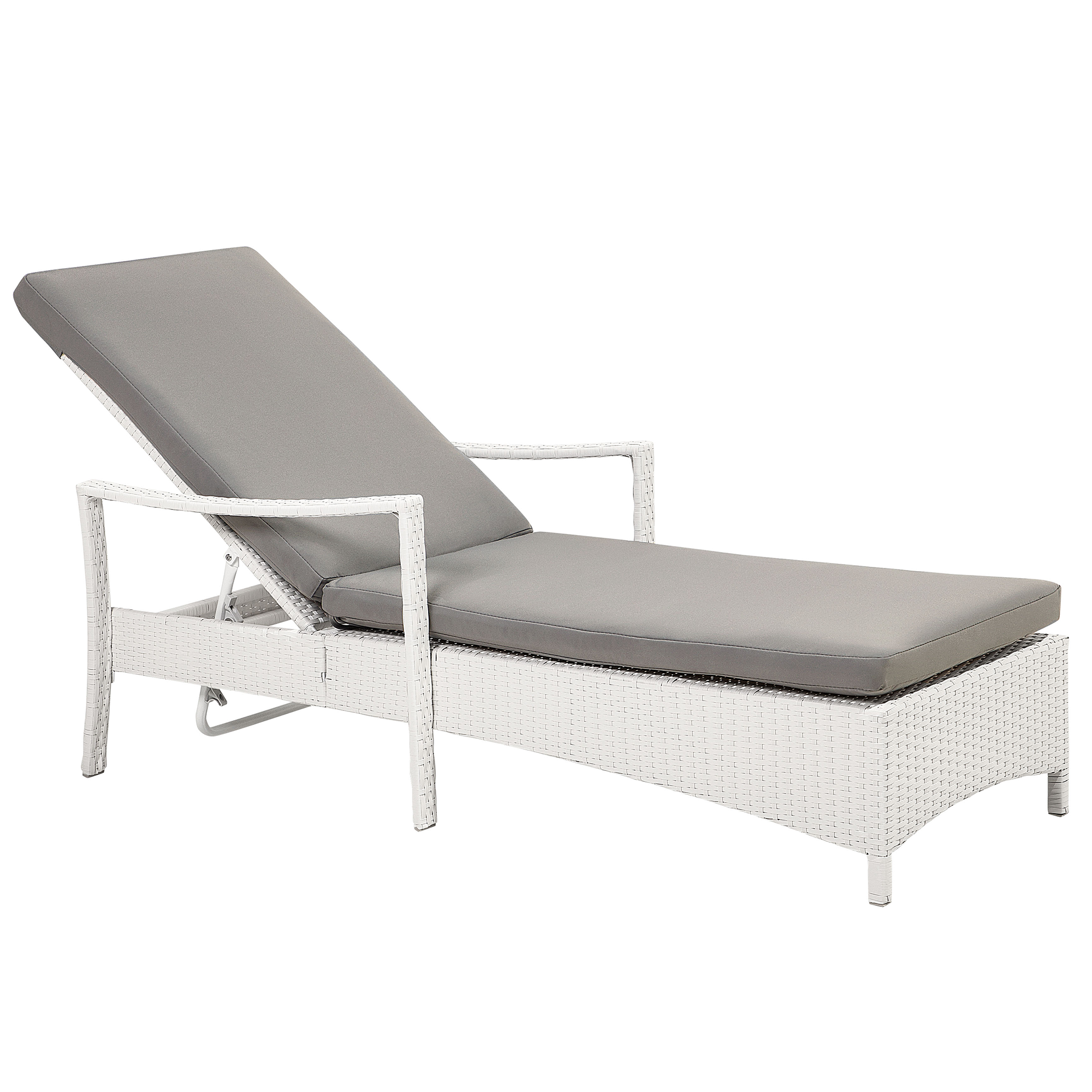 Liggestol med hynde VASTO PE-rattan Hvid