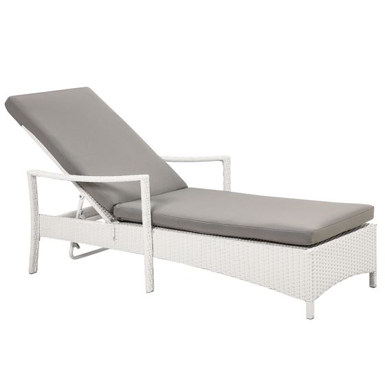 Liggestol med hynde VASTO PE-rattan Hvid