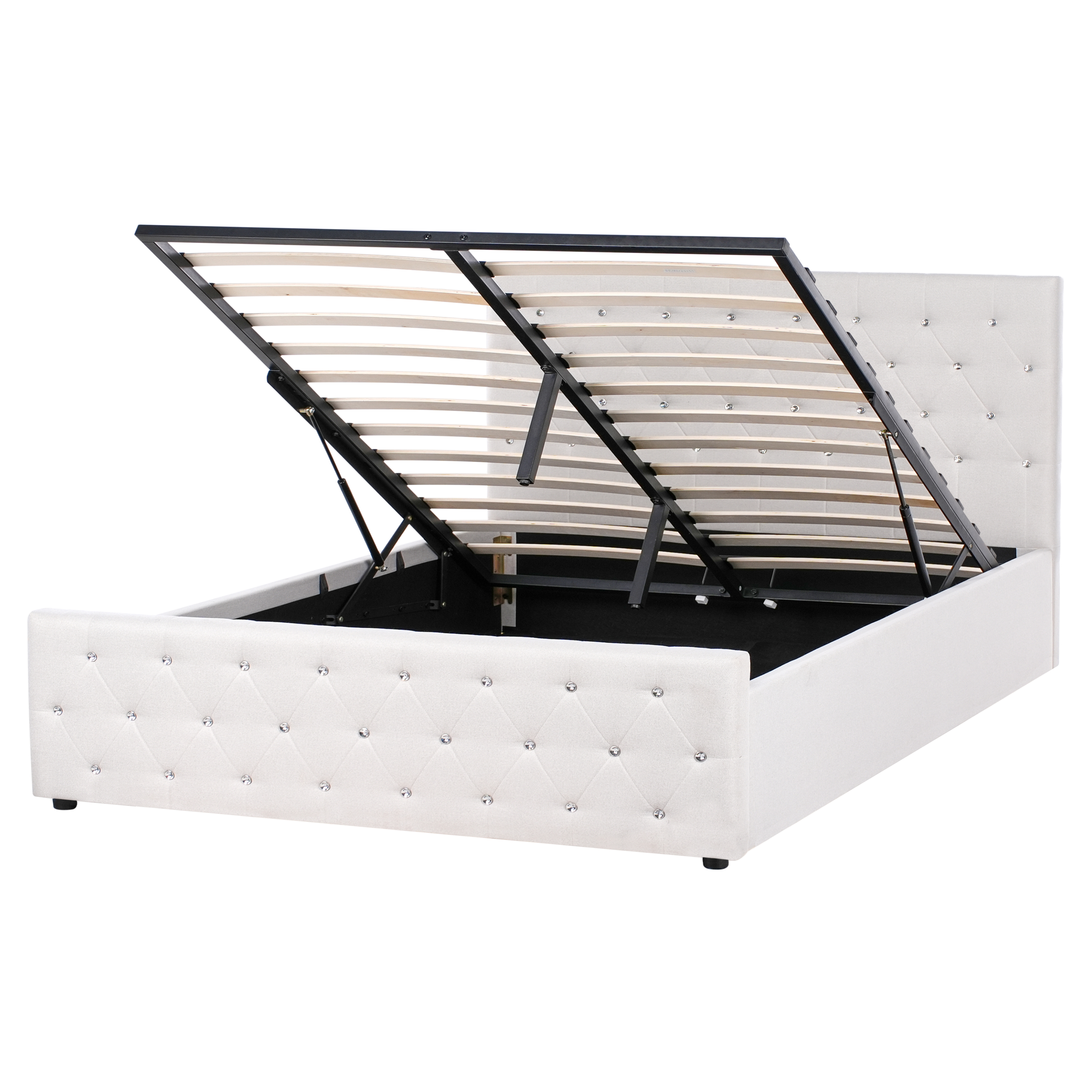 Seng med opbevaring AMIENS Beige 160 x 200 cm