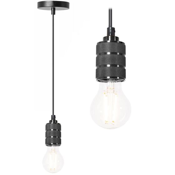TOOLIGHT hængende loftlampe APP342-1CP Sort 7,5x10x7,5cm