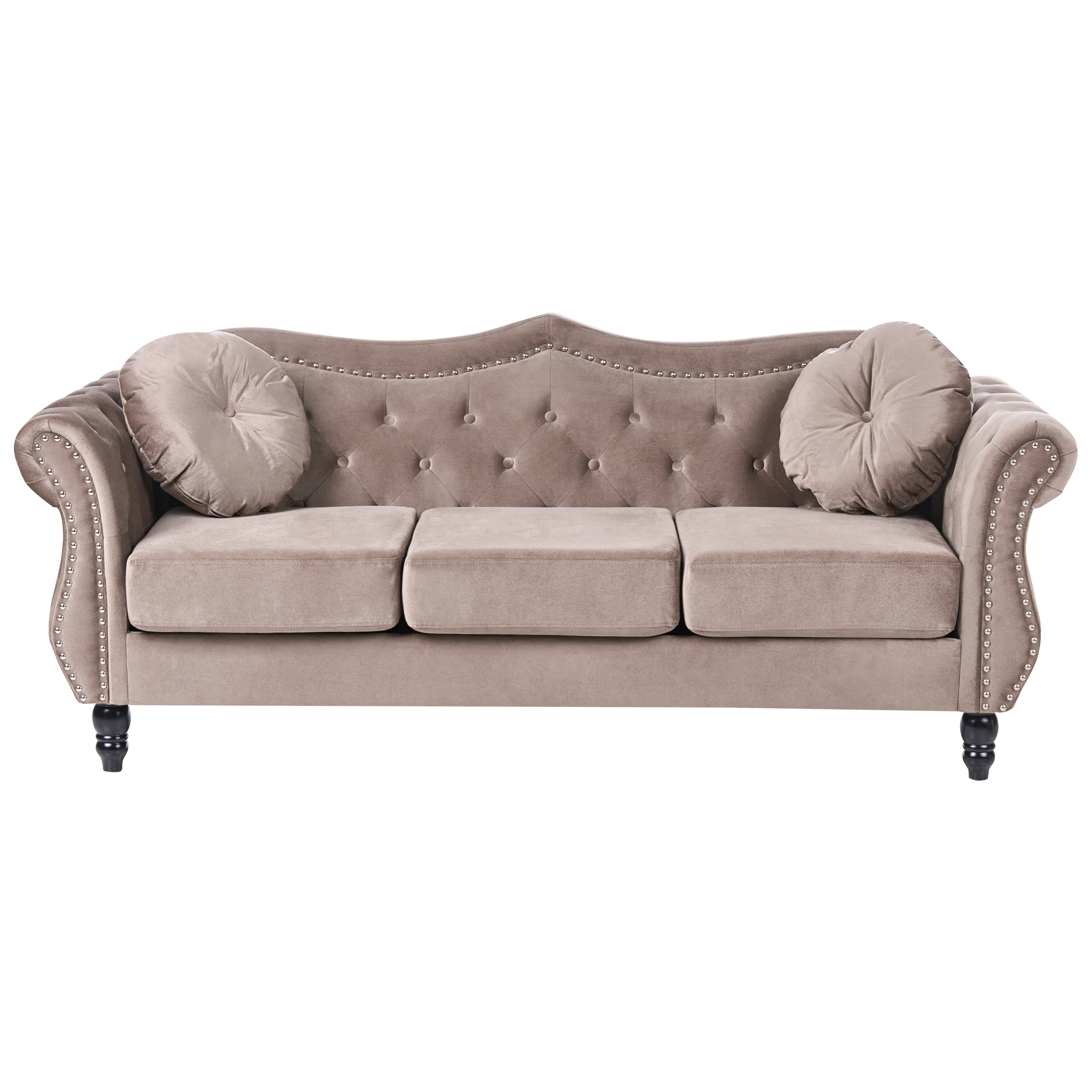 Sofa 3 personers SKIEN Velour Brungrå