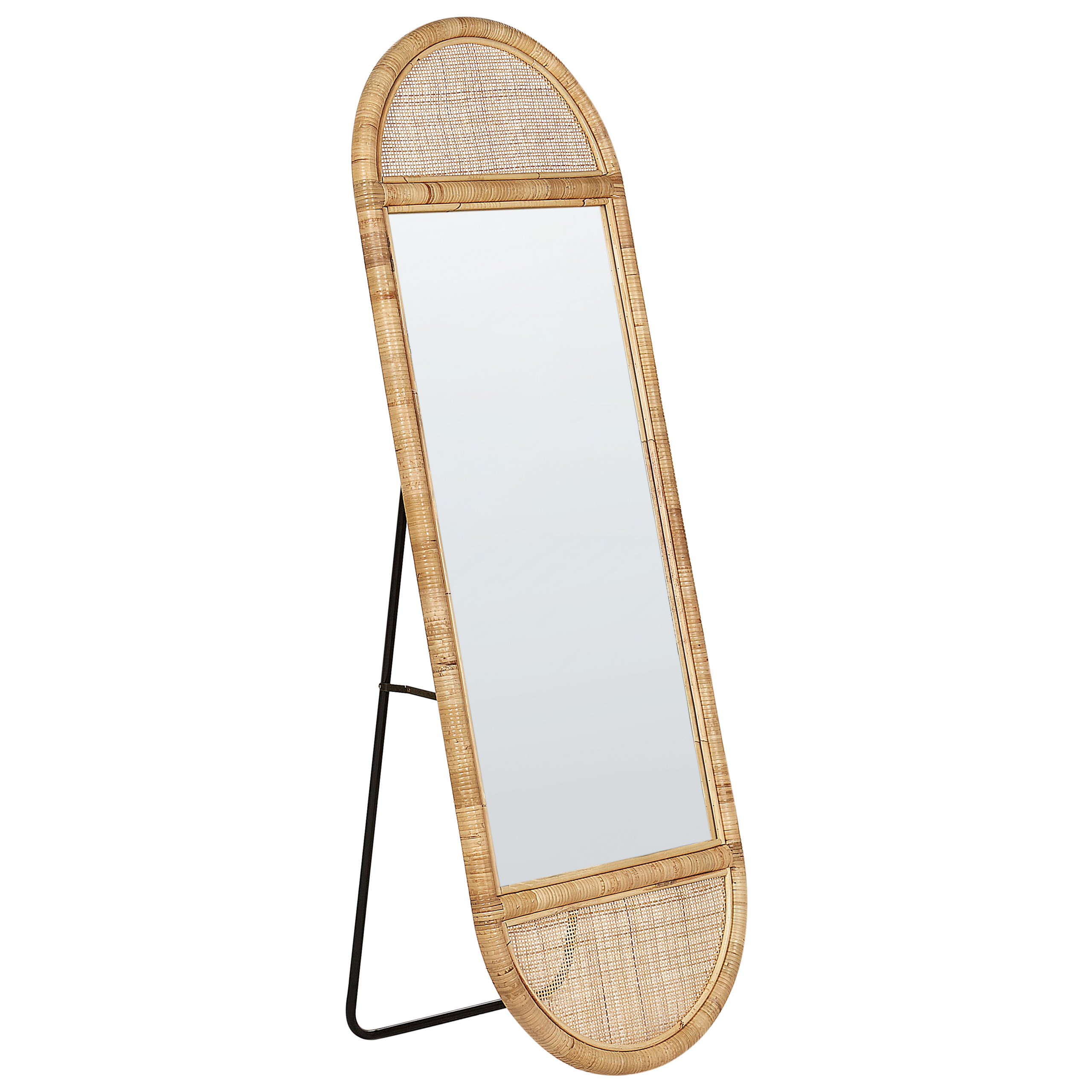 Stående spejl BARGES 150 cm Rattan Naturlig