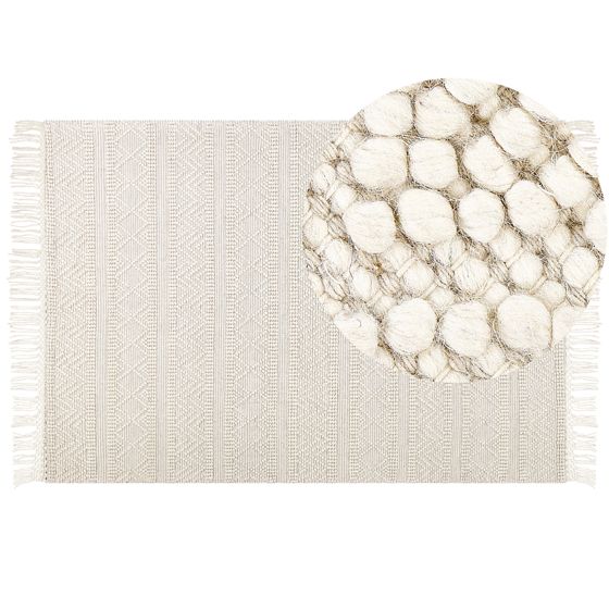 Gulvtæppe PERTEK Beige 160 x 230 cm Uld
