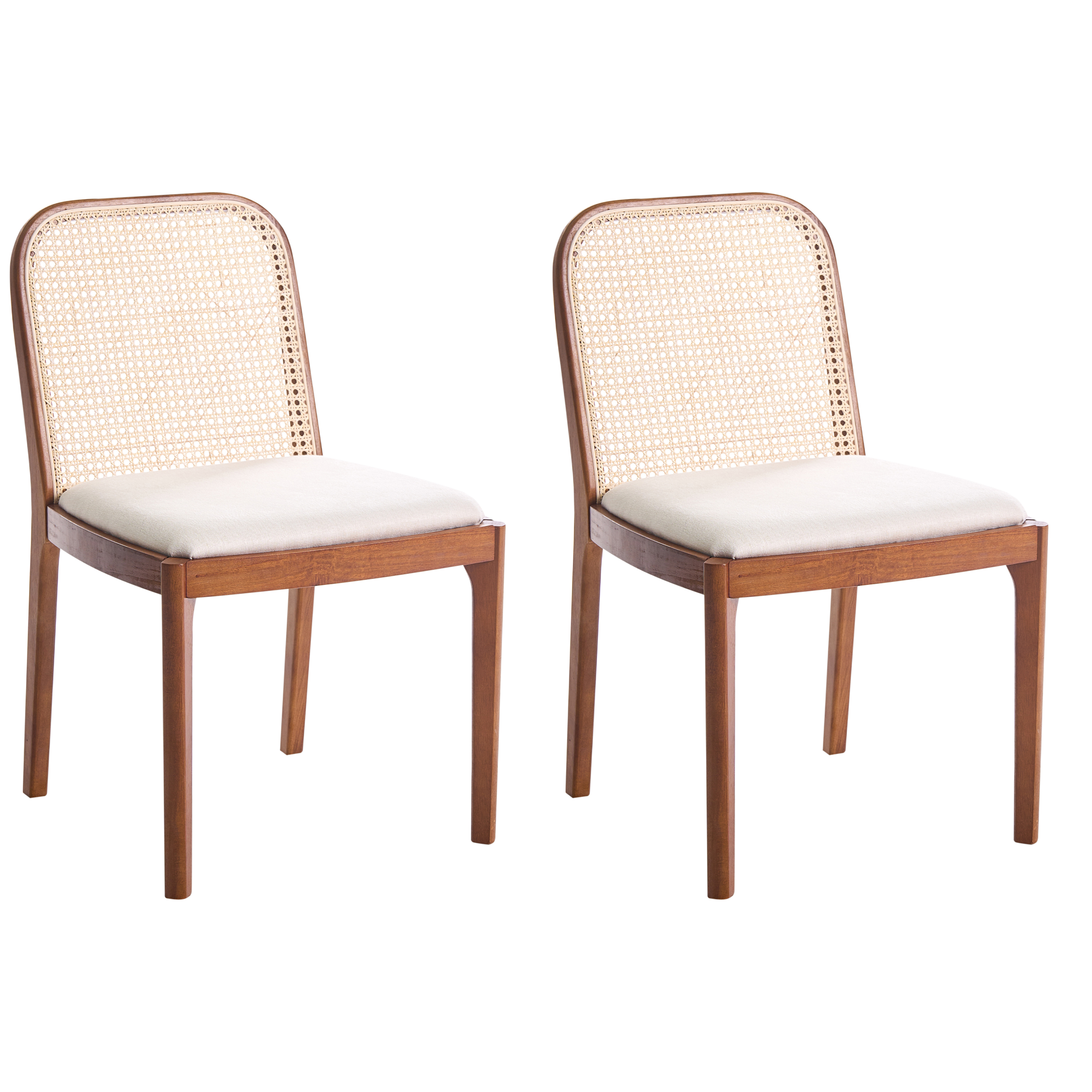 Sæt med 2 spisebordsstole EDINA Brun/beige