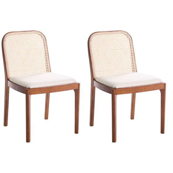 Sæt med 2 spisebordsstole EDINA Brun/beige