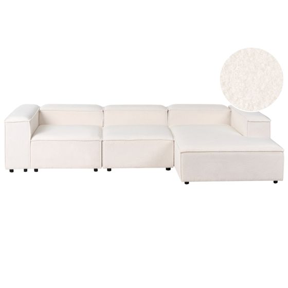 Hjørnesofa modul 4 personers ARDAL Boucle Cremehvid Venstrevendt