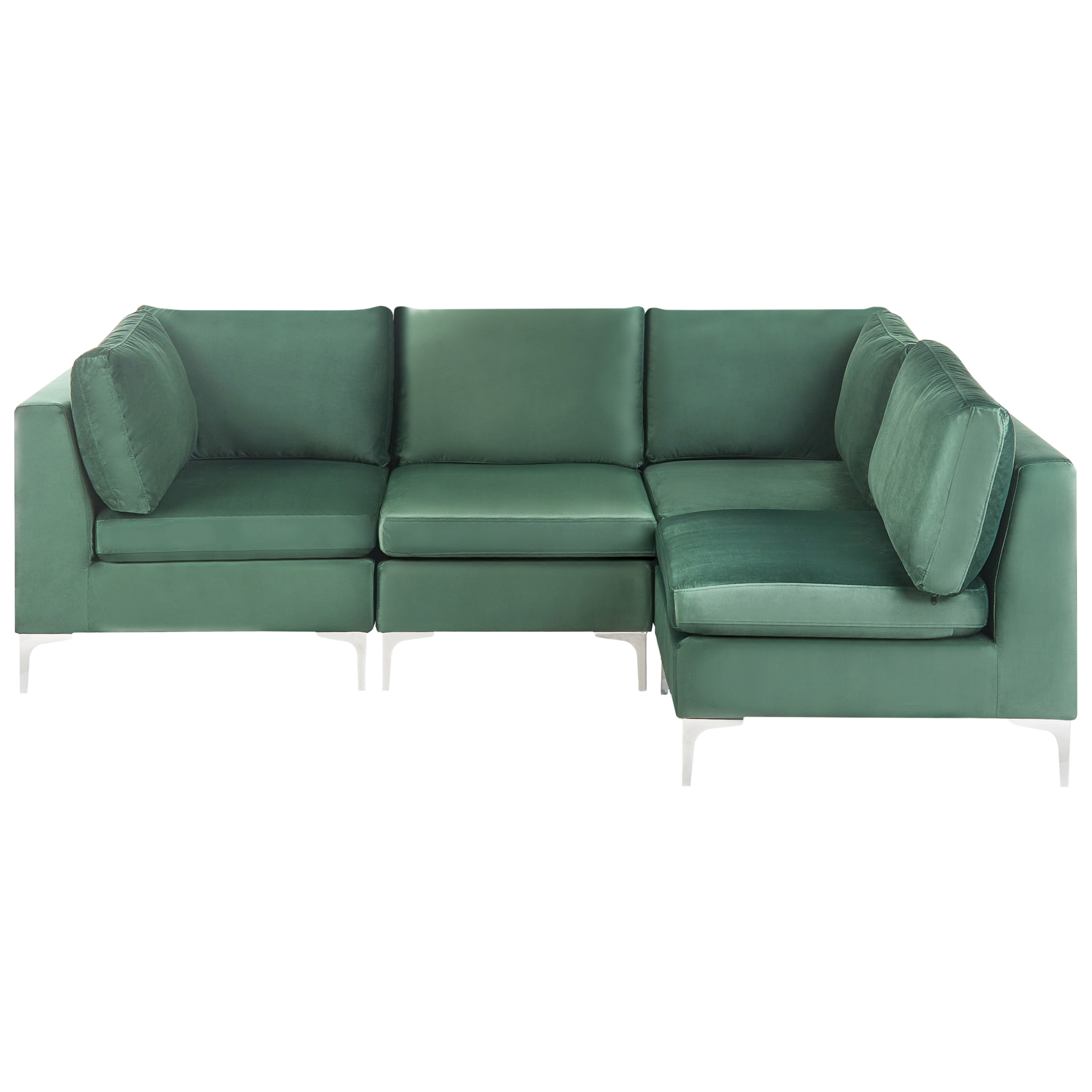 Hjørnesofa modul 4 personers EVJA Velour Grøn Venstrevendt