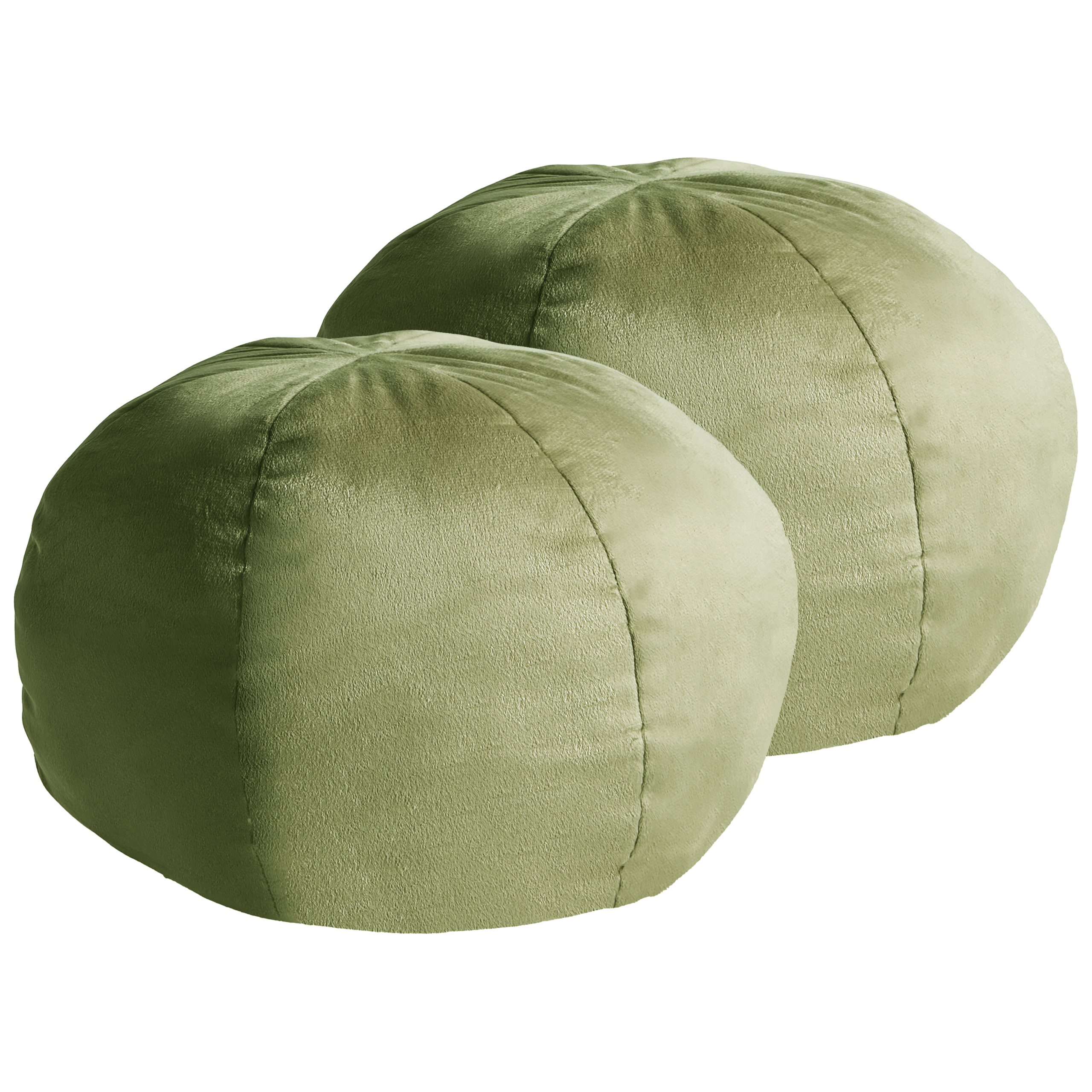 Sæt af 2 pyntepuder SALVIA 33 x 33 cm Velour Olivengrøn Ensfarvet
