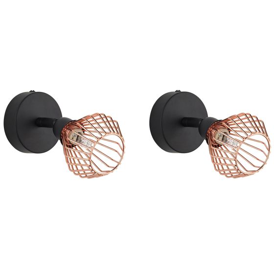 Sæt af 2 spotlight-lamper VOLGA Justerbar Metal Sort