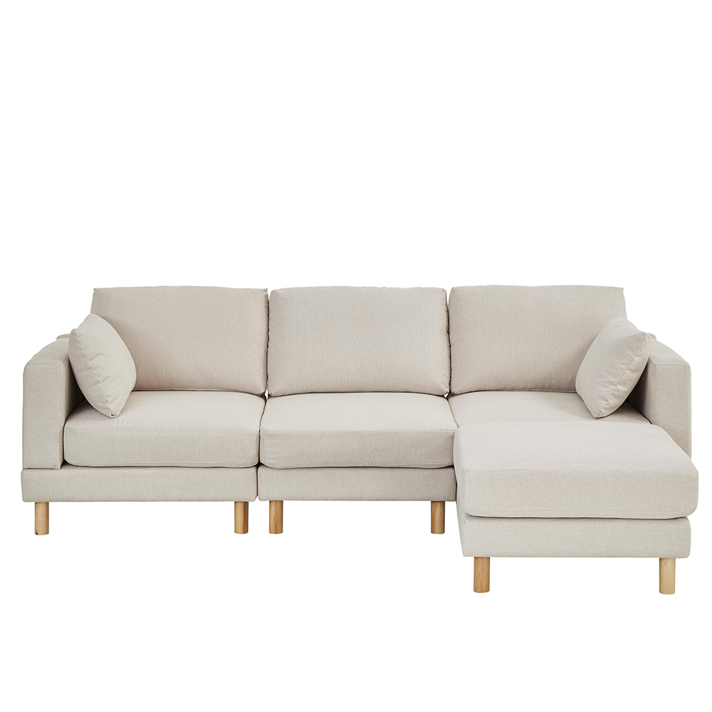 Hjørnesofa 235×152×78 cm, L-sofa, beige