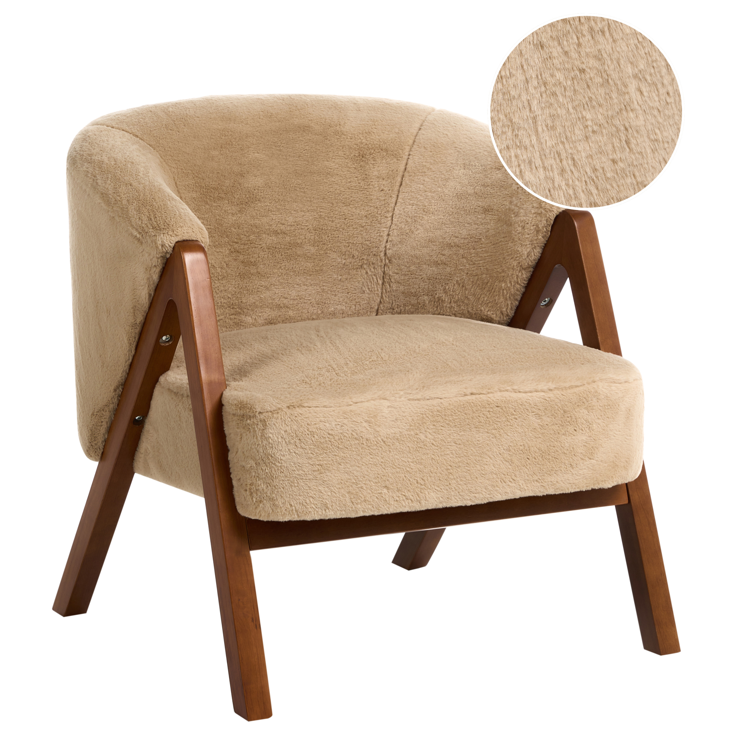 Lænestol SKEI Kunstig pels Beige
