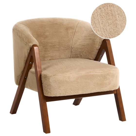Lænestol SKEI Kunstig pels Beige