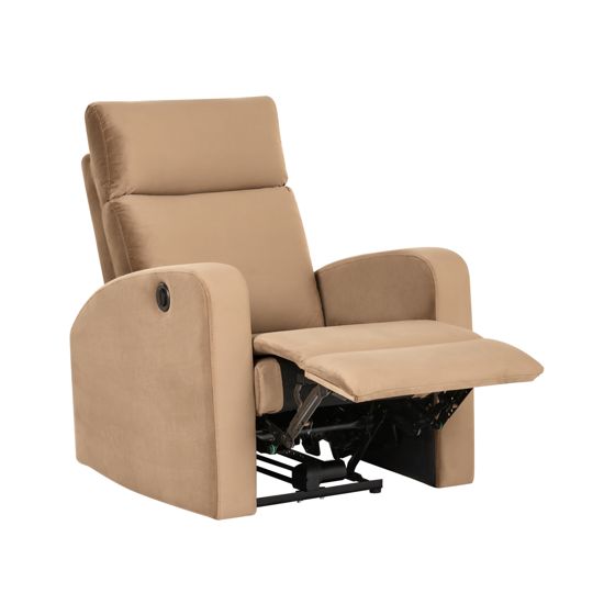 Elektrisk recliner stol VERDAL Velour Lysebrun