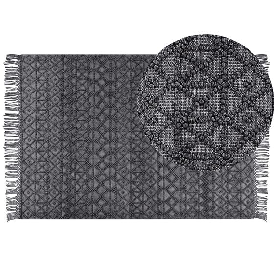 Gulvtæppe ALUCRA Sort 160 x 230 cm Uld