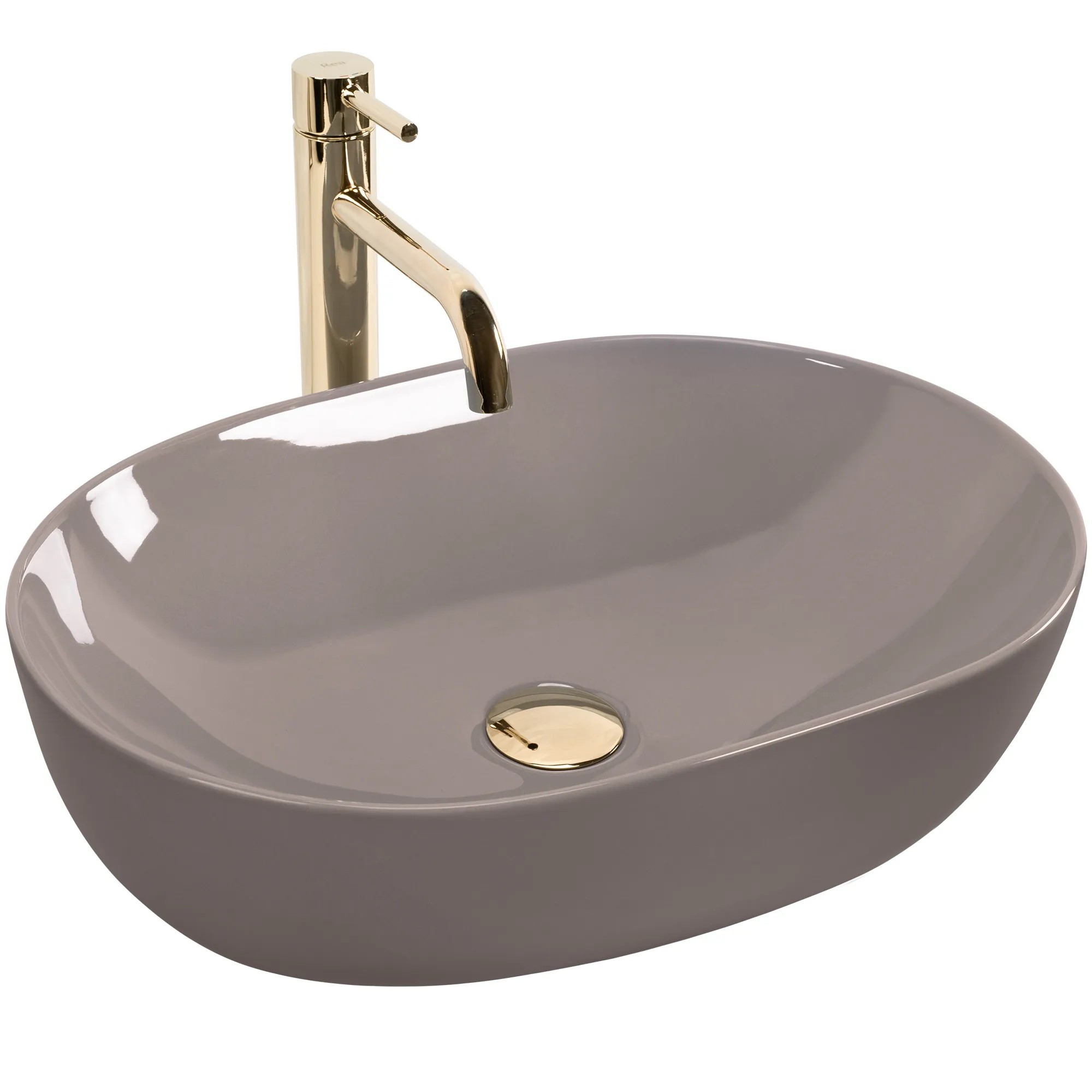 REA bordmonteret håndvask LISA SHINY Beige, 49x35x14cm
