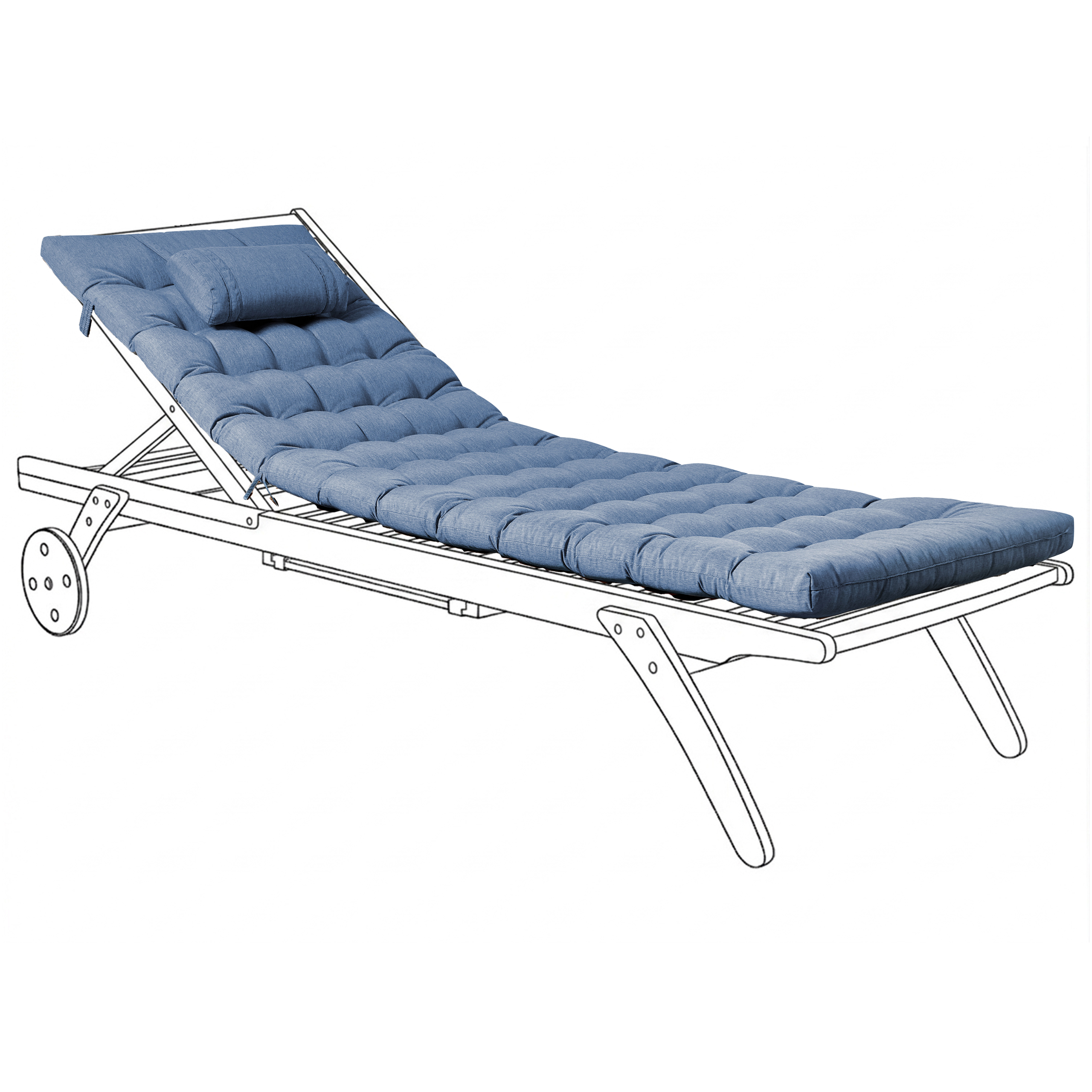 Hynde til liggestol CESANA PREMIUM 192 x 56 cm Blå