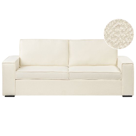 Sovesofa 3 personers VUOKATTI Boucle Cremehvid