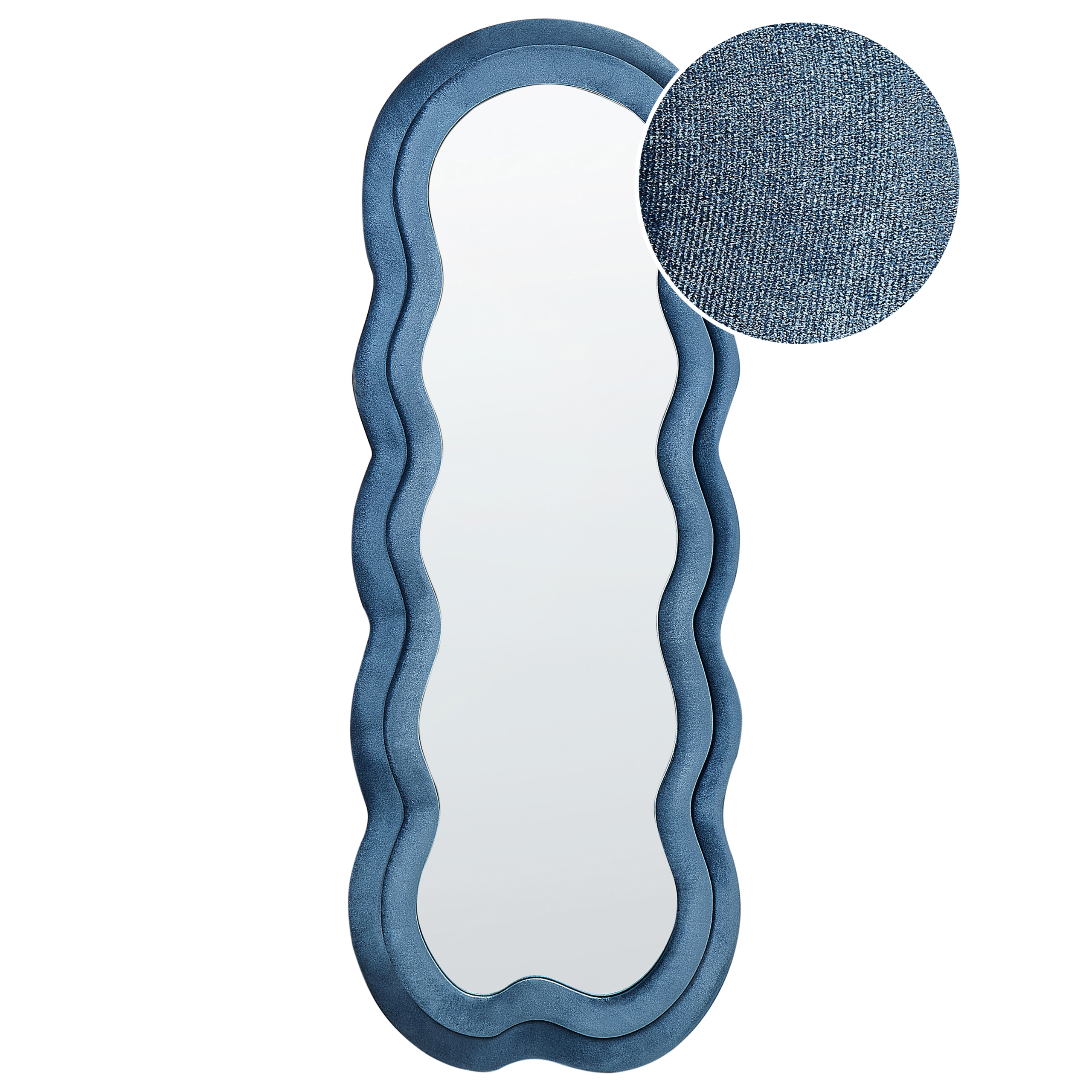 Vægspejl LACS 57 cm 160 cm Velour Blå