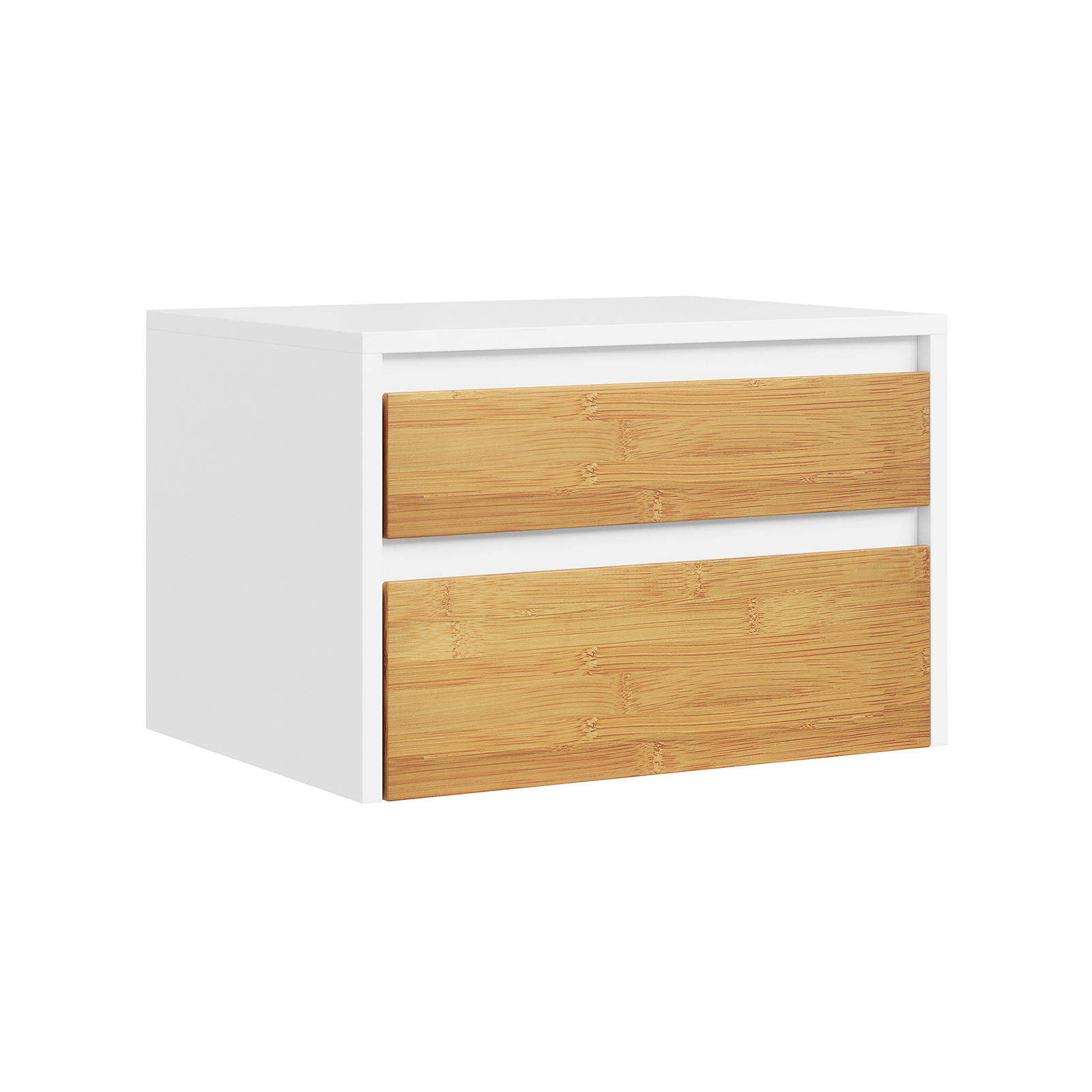 Nattbord med 2 skuffer, hvid, 40.0x29.8x25.6 cm, FBT175-E-WN
