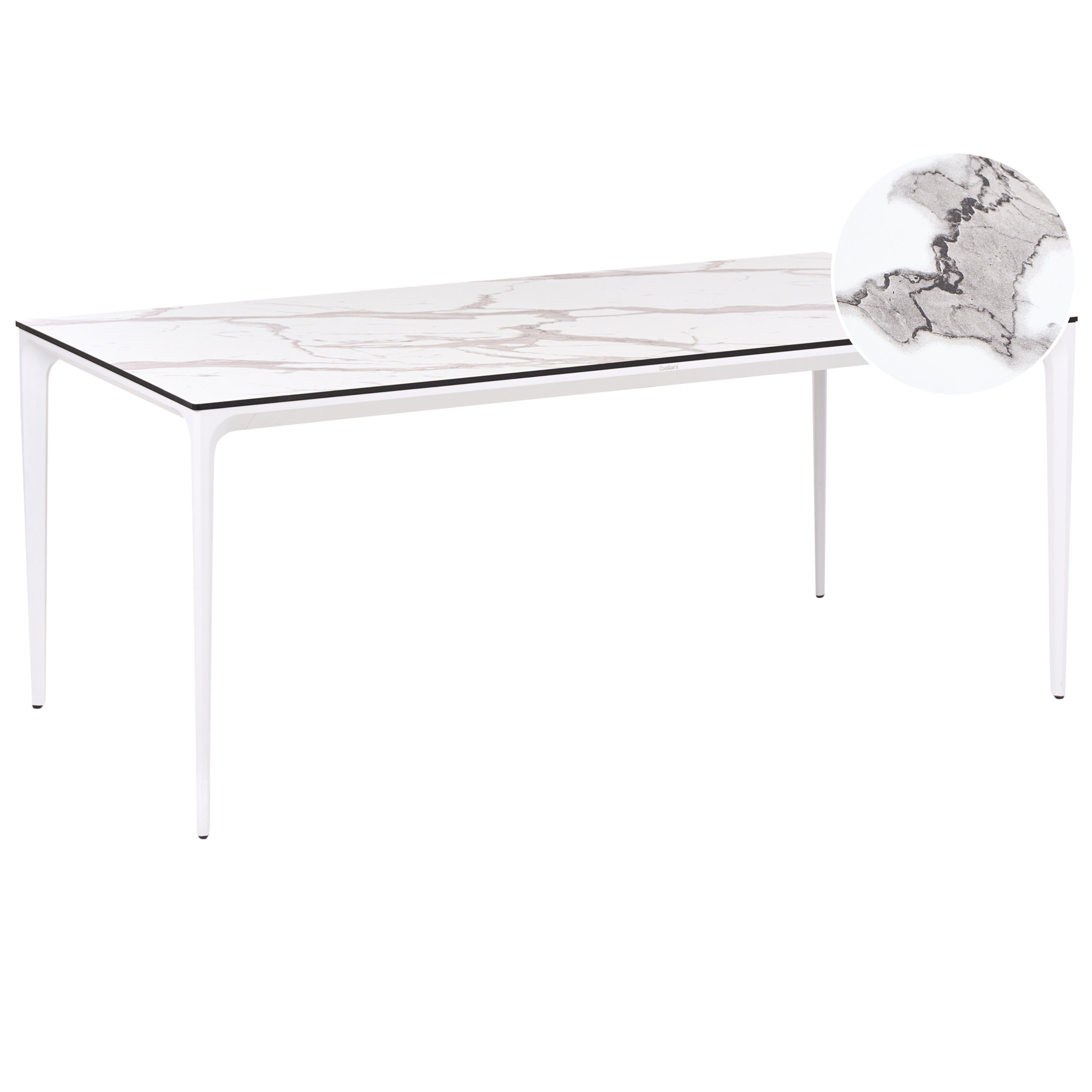 Havebord SOVARETO 180 cm 90 cm Marmor effekt Hvid marmor