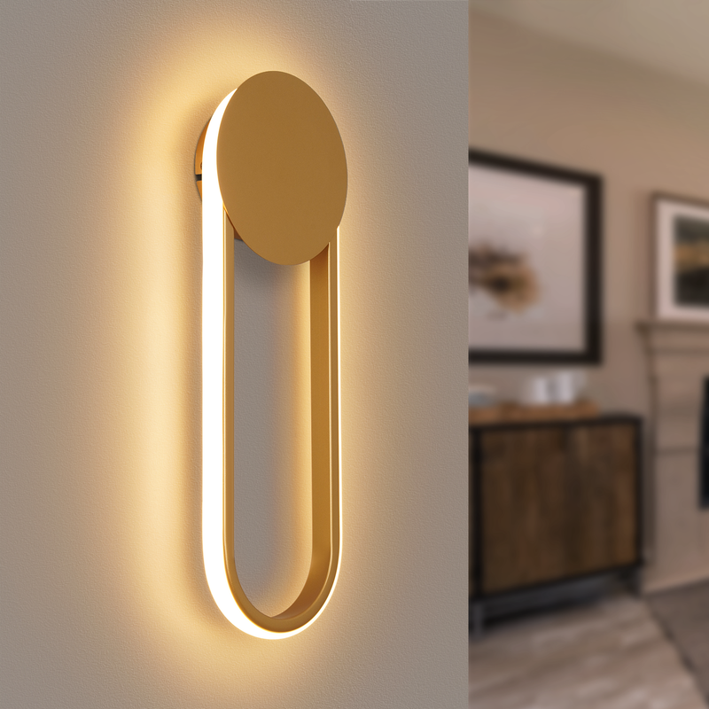NETTLIFE Indendørs LED-væglampe - 12 W 41 cm trappelampe guld korridorlampe moderne design 3000 K varm hvid