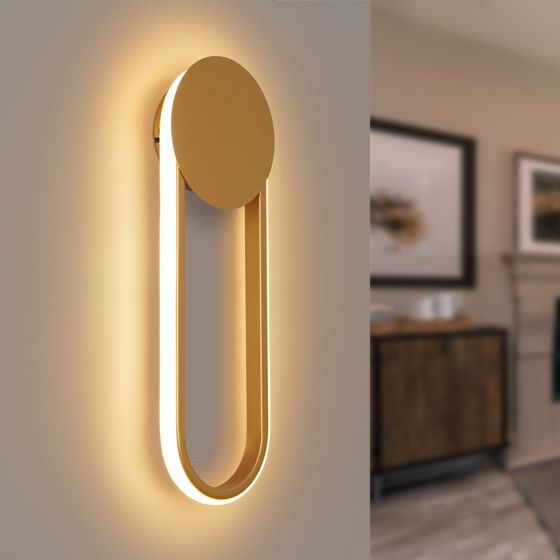 NETTLIFE Indendørs LED-væglampe - 12 W 41 cm trappelampe guld korridorlampe moderne design 3000 K varm hvid